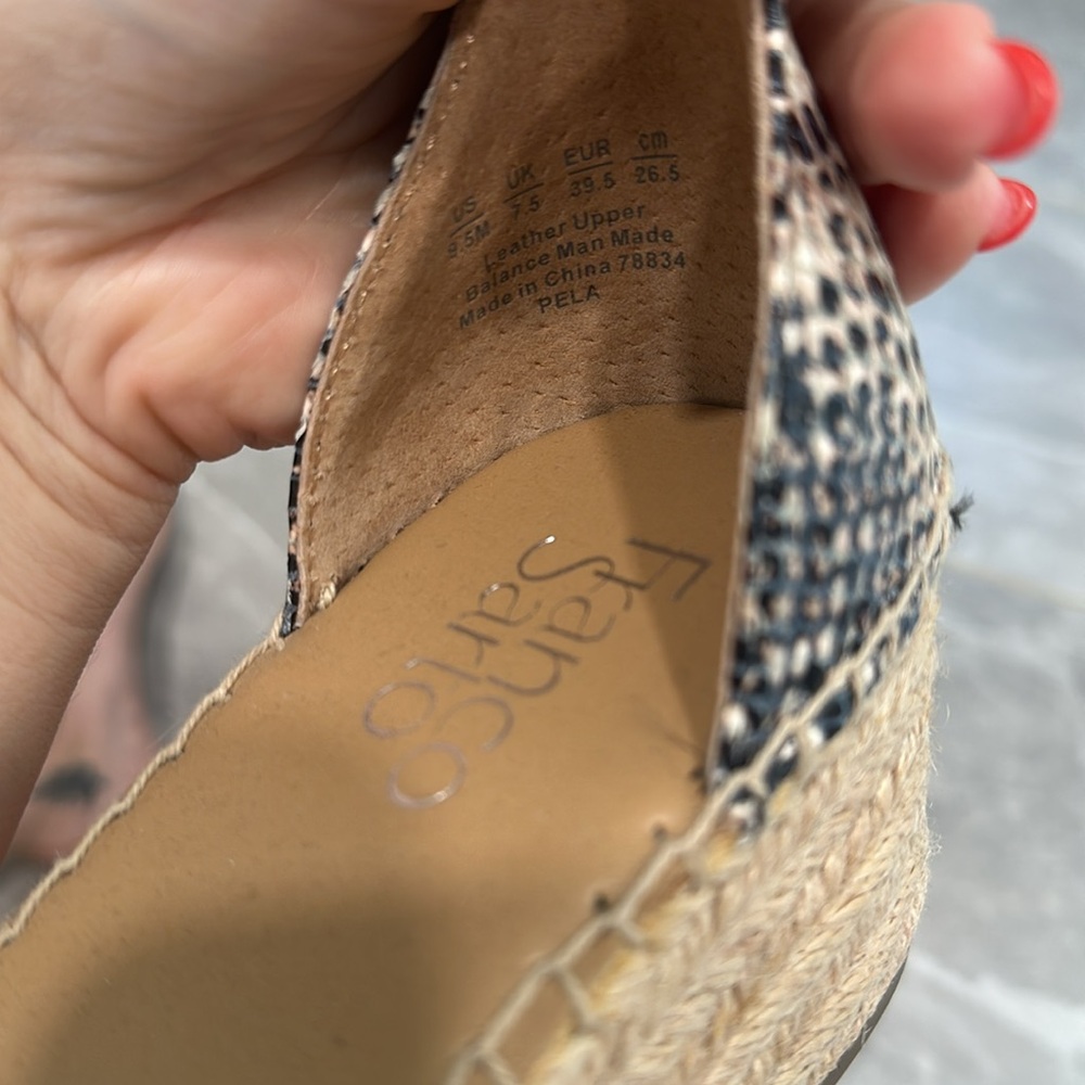 FRANCO SARTO | snakeskin wedge sandals size 9.5 - Picture 5 of 5